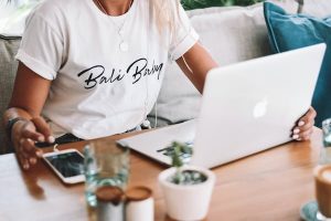 Girl working on MacBook