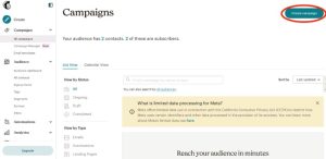 create mailchimp email campaign