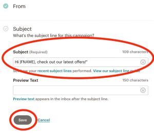 mailchimp edit subject line